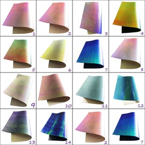 Geprägte Irisierende Metallic PU-Leder Stoff A4 Blätter Taschen Bögen Code # 326