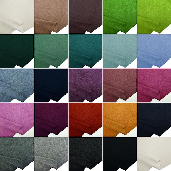 100% Boiled Wool Fabric Plain Colours – 142cm Wide – Soft & Durable Material