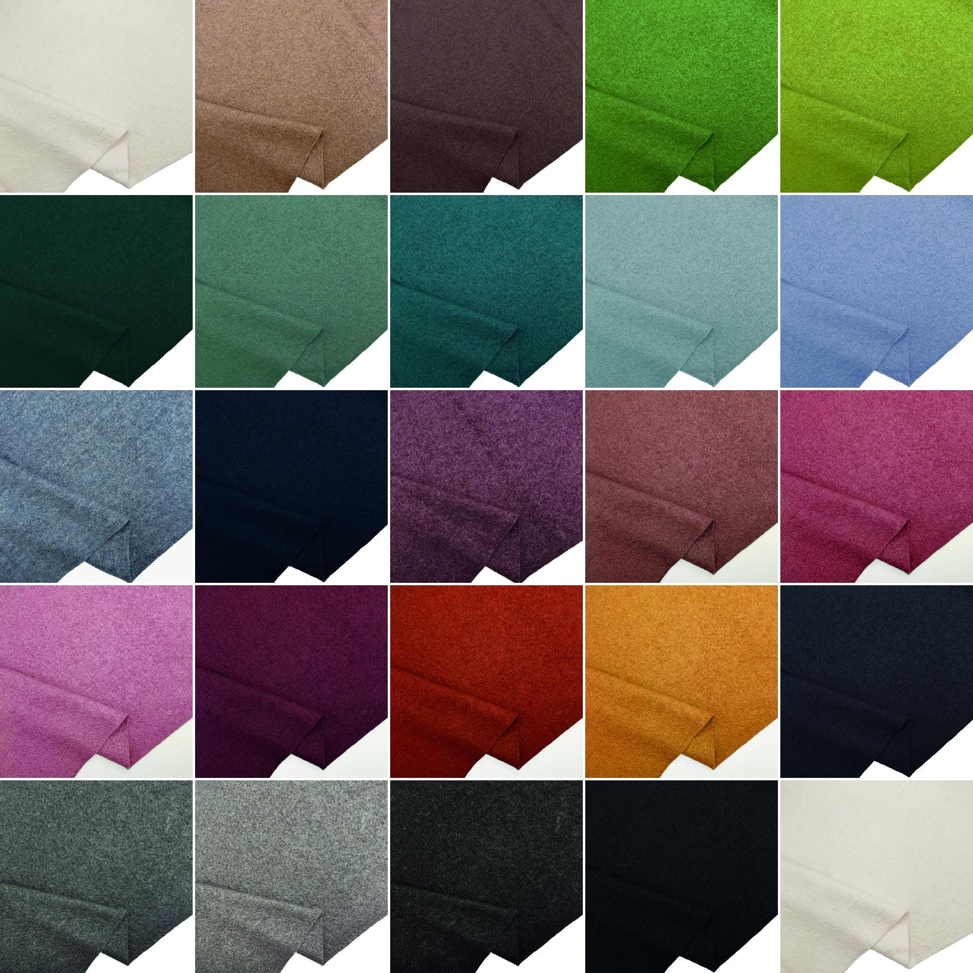 100% Boiled Wool Fabric Plain Colours – 142cm Wide – Soft 