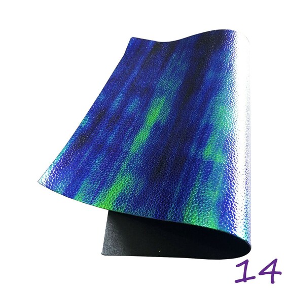 Embossed Iridescent Metallic PU Leather Fabric A4 Sheets Bags Bows