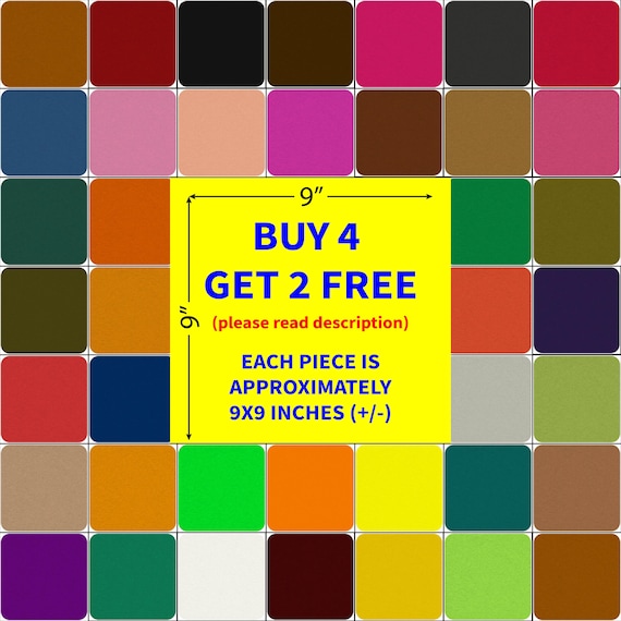Self-Sticking Adhesive Felt Squares 9x9 Inch - 48 colours Build a 6 Sheet Pack