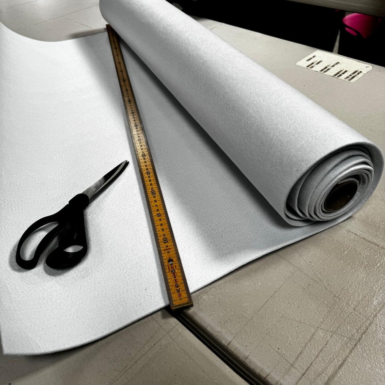 FIELTRO EXTRA GRUESO DE 3 MM - Tejido para bolsas de manualidades de color liso que se vende por metro WHITE