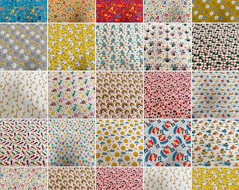 Polycotton Childrens Patterns 20 Different ones sold by the metre 112cm / 44" wide