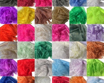 40 Farben Organza Stoff Voile Verkauf pro METER Vorhang Hochzeit Material 150 cm