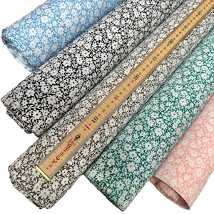 Wild Country Flowers Polycotton Fabric in 5 Different Colours Sold Per Metre 114cm wide