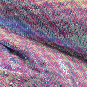 Heavy Flip Sequin Candy Mermaid Fabric 128cm Wide for Dress & Crafts