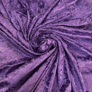 Crushed Velvet Fabric Material Stretch Velour 150cm wide sold by the metre - Velvet for Upholstery, Curtains, Tablecloth, Costumes Light Purple