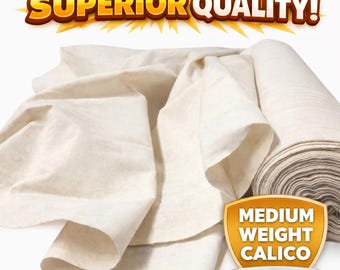 100% Natural Cotton Calico Medium Weight Craft Fabric Sold Per Meter 150cm Wide - Perfect Kids Crafting Fabric