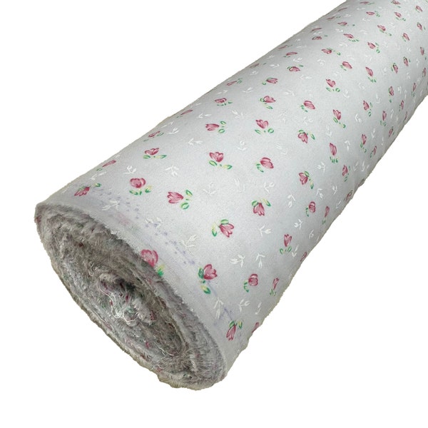 Polycotton Fabric Red Tiny Bud Floral 114cm wide Sold Per Metre