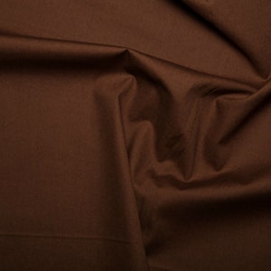 Rose & Hubble Plain 100% Cotton Poplin Fabric Sold By The Metre ( BROWN )