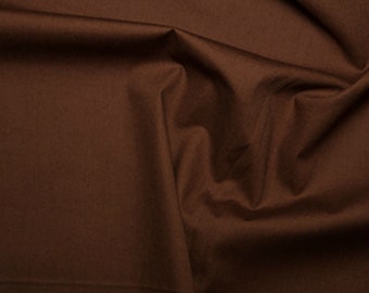 Rose & Hubble Plain 100% Cotton Poplin Fabric Sold By The Metre ( BROWN )