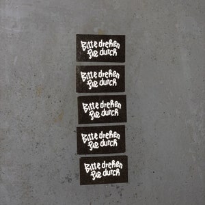 Reflecterende stickers "Gelieve om te draaien" stickers, zwart en wit + reflectie-effect bijv. voor fietsen, verpakking van 5 om zelf uit te knippen