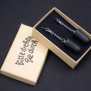 Ohropax Earrings Earplugs Earrings Festival Rave Party Concert Black Silver Stainless Steel