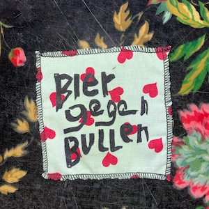 "Beer Against Cops" screen-printed patch ACAB 1312 against police violence and right-wing police, antifa punk black bloc, sew-on patch