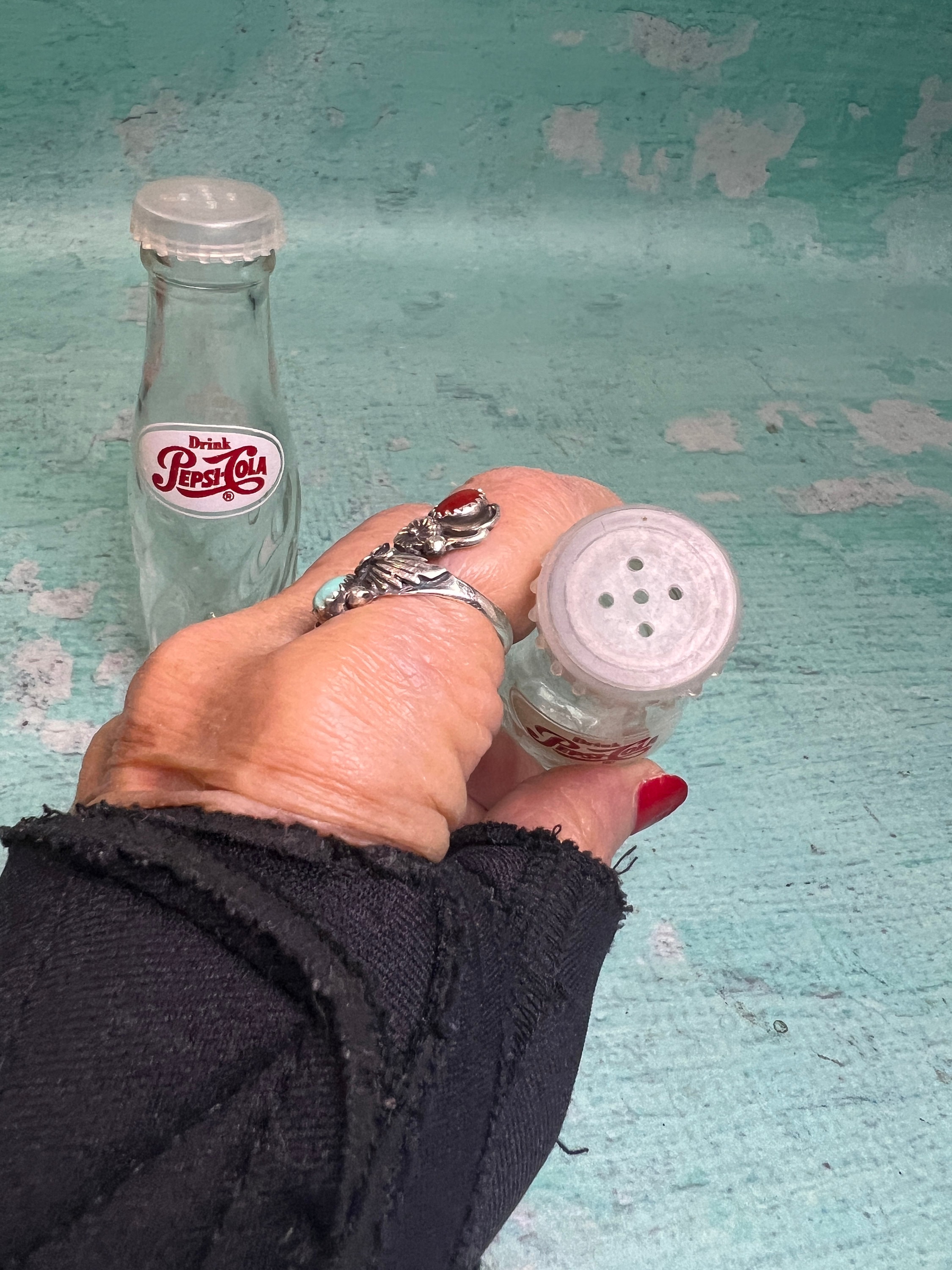 Selling: Vintage Pepsi Cola Salt and Pepper Shakers Glass