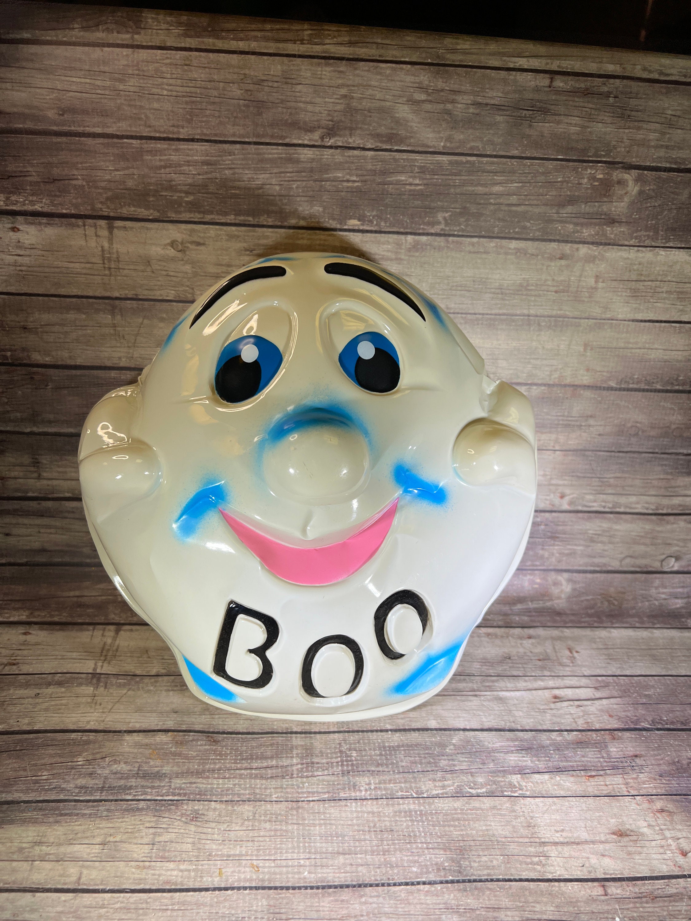 Vintage 1950s Ghost Boo Mask: White Plastic Halloween Costume - Etsy
