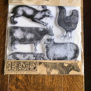 IOD Farm Animals Decor Stamp Iron Orchid Designs Use Paint or Ink ...