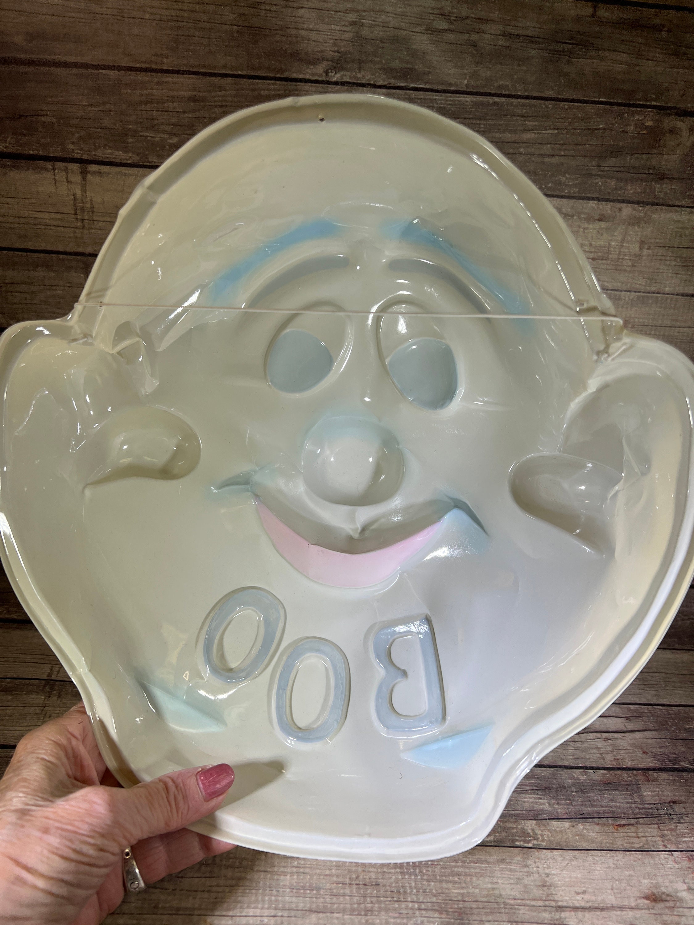 Vintage 1950s Ghost Boo Mask: White Plastic Halloween Costume - Etsy