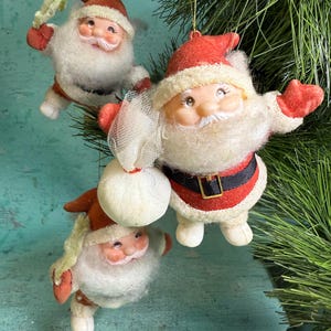 Vintage Flocked Dancing Santa - Etsy