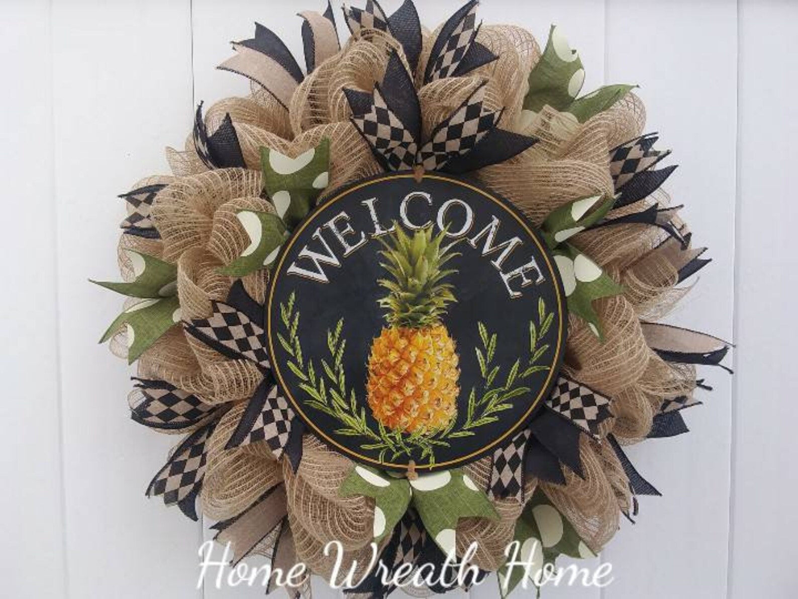 Pineapple Wreath Wreath Rustic Pineapple Etsy