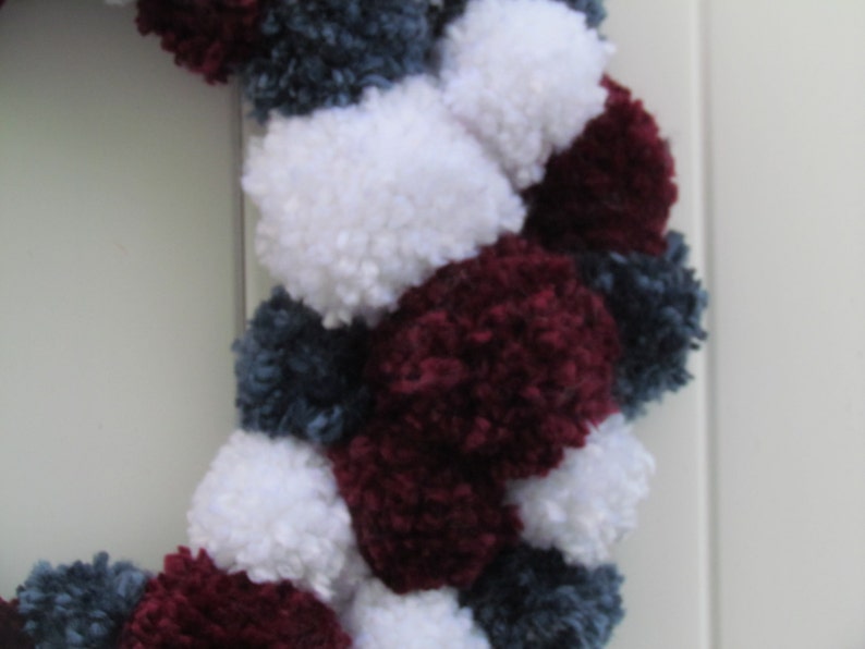 4th of July Wreath Patriotic Pompom Wreath Pompom Wreath Patriotic Wreath Red White and Blue Pompom Wreath Americana Wreath