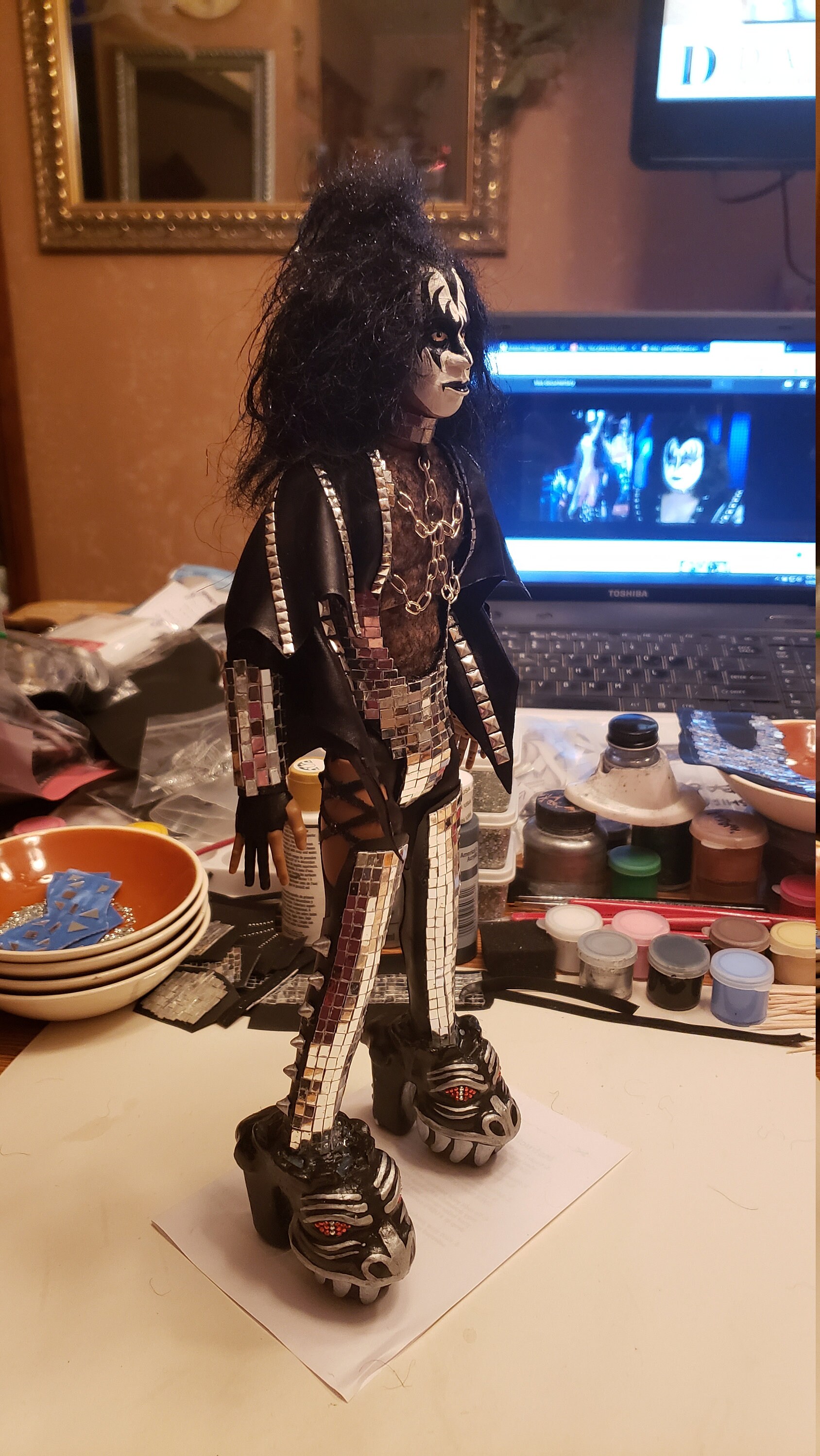 KISS Gene Simmons Love Gun Demon Miniature Custom 12 Inch 1:6
