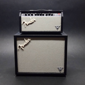 Fender Amplifier Replica Miniature Model Handcrafted Electric Guitar Two Piece Stack Amp