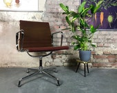 Aluminium Chair EA 108 by Charles Ray Eames for Herman Miller Vitra Original Office Chair Visitor Chair Vintage Alu Chair Velours used