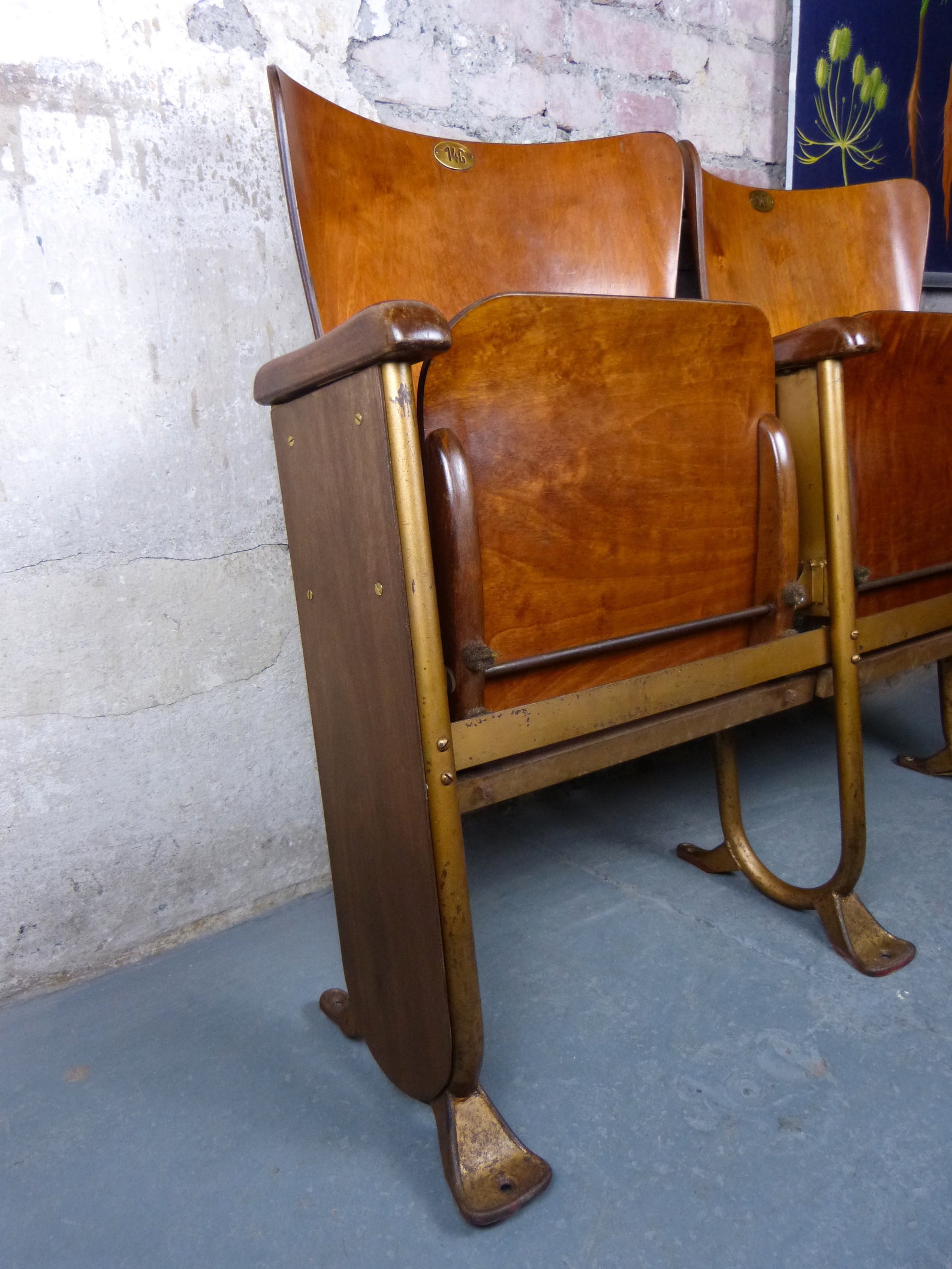 Vintage Mid Century Cinema Chairs by Fibrocit Cinema Chair Etsy