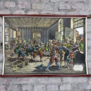 Mappa murale d'epoca La defenestrazione di Praga Tellus Verlag vecchia mappa murale della scuola poster della scuola mappa della scuola mappa didattica mappa didattica rotolo mappa acquista
