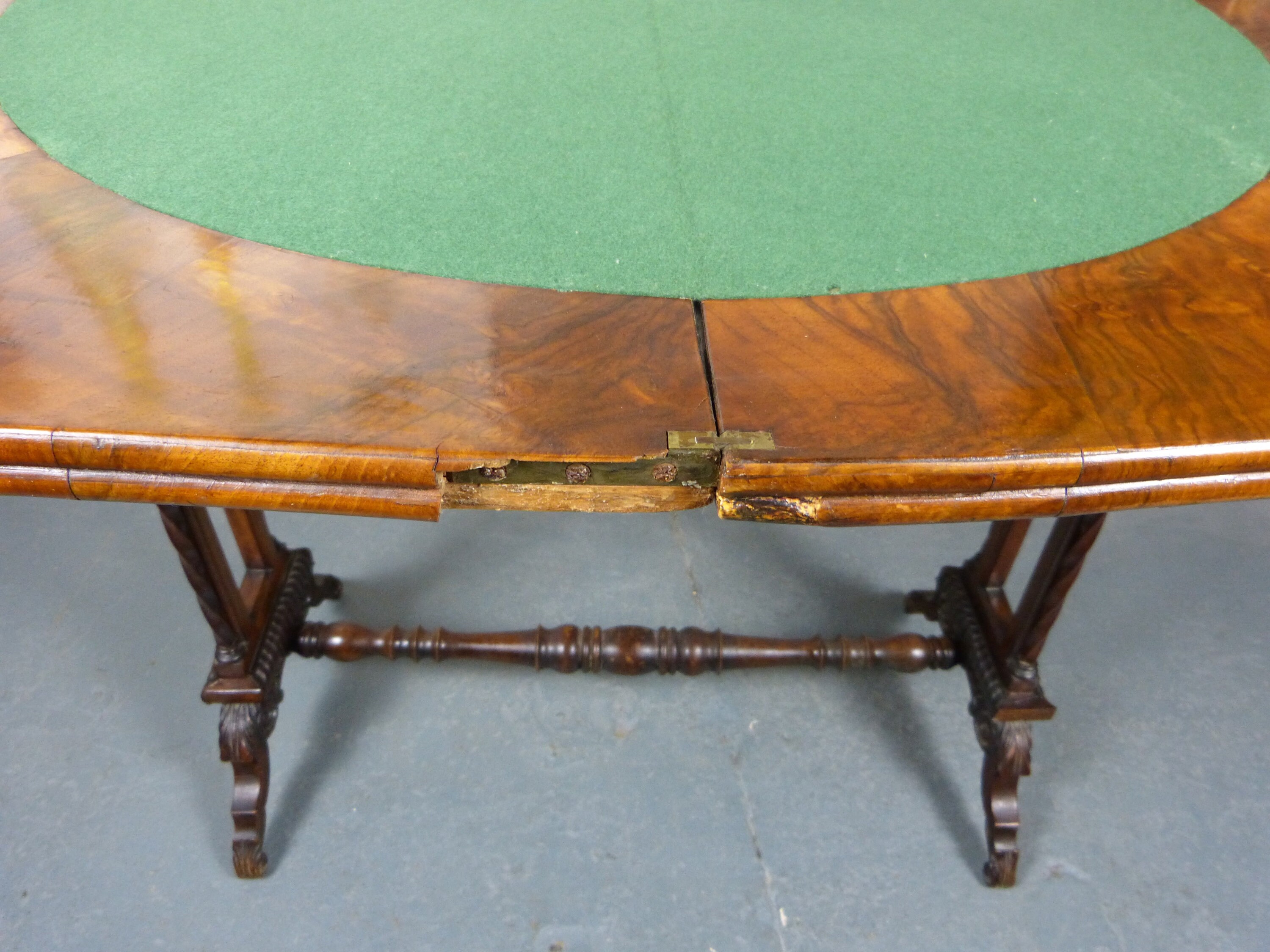Antique Victorian Walnut Game Table Card Table Poker Table Etsy UK