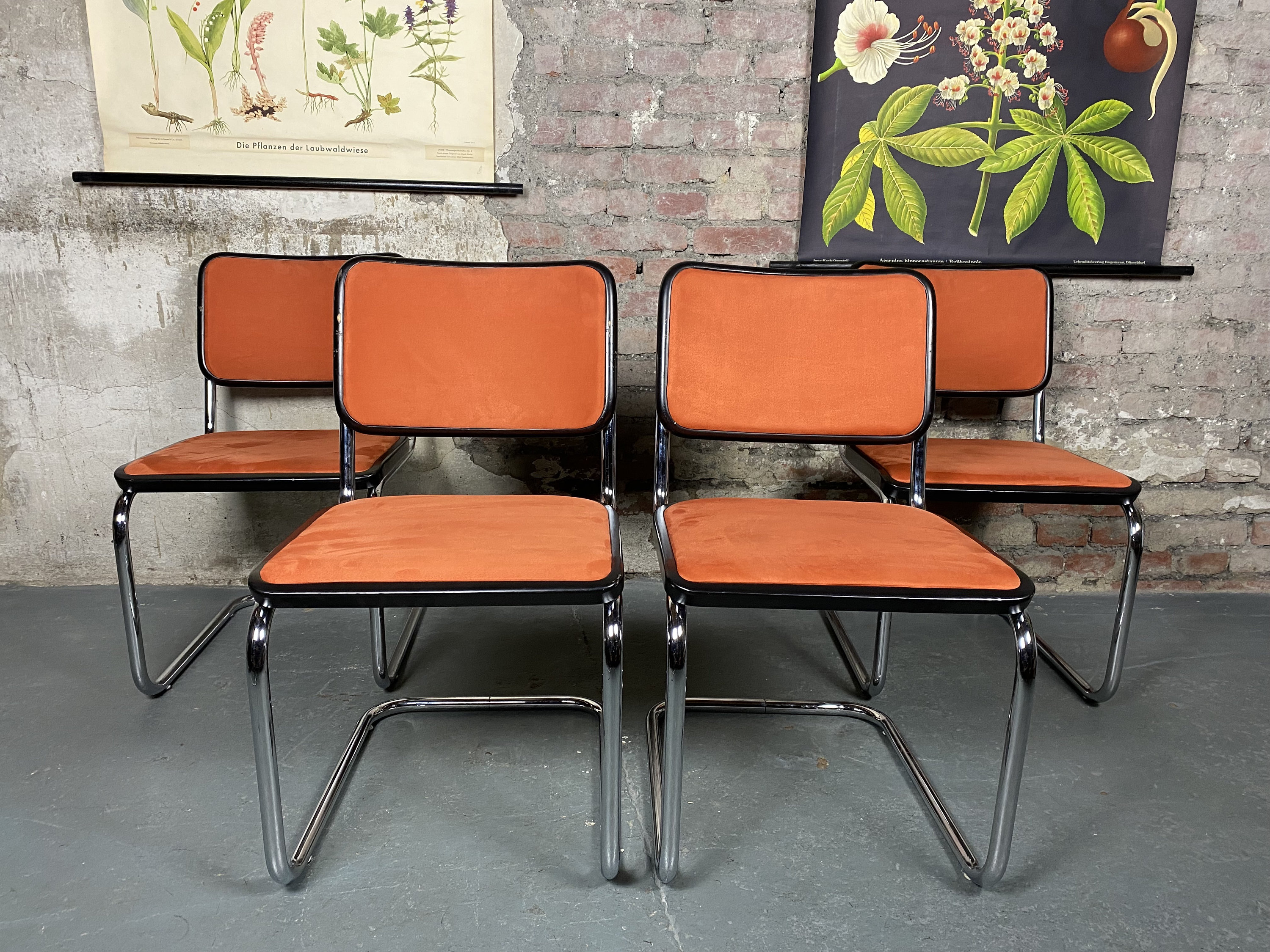 4er Set S32 Freischwinger Stühle Marcel Breuer Vintage