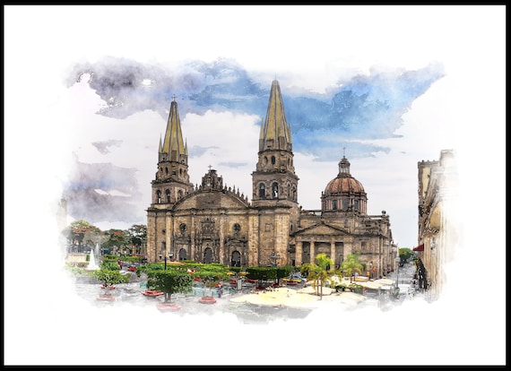 Cathedral of Guadalajara Watercolorinstant Download - Etsy