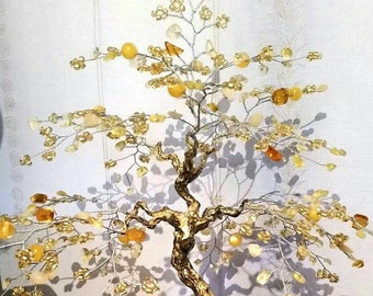 Citrine Tree Etsy - gem statue gemstone tree citrine gift 13th anniversary anniversary gift magic tree tree of life crystal tree beads tree wire tree