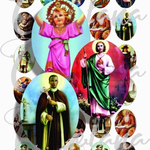 Printable Catholic Saints images for pendant, scrapbook and more Vintage Digital Collage Sheet No.29 image 1