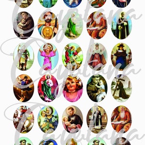 Printable Catholic Saints images for pendant, scrapbook and more Vintage Digital Collage Sheet No.29 image 2