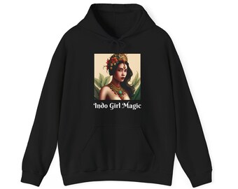 Indo Girl Magic - Unisex Heavy Blend™ Hooded Sweatshirt, Indo Girl, Indo Pride, Dutch Indo, Indonesian, Batik