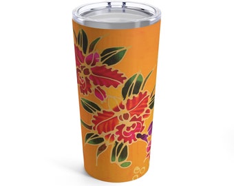 Yellow Floral Batik - Tumbler 20oz