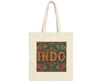 INDO Tote (green/red) - Cotton Canvas Tote Bag