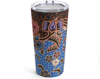 Blue/Brown Batik - Tumbler 20oz