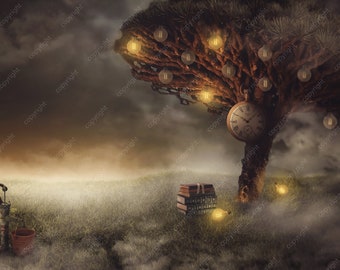 Digital Backdrops for Photographers / Fantasy Tree of Knowledge /Photoshop / Backgrounds and Overlays/