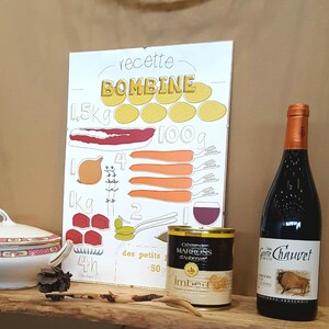 Póster de cocina de la receta bombine - Póster de diseño A3
