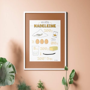 Illustriertes Rezept für Madeleines – 30x40 Poster
