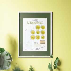 Geïllustreerd limonaderecept - Poster 30x40