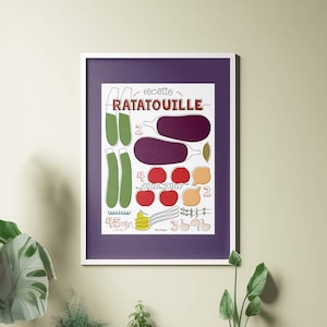 Poster di ricette di cucina: Ratatouille - poster 30x40
