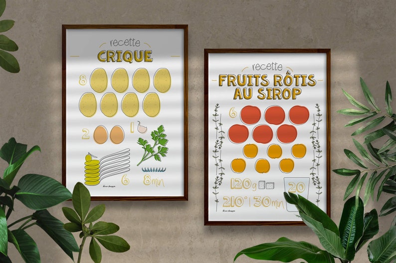 Graphic recipe of french crique Poster 30x40 image 1