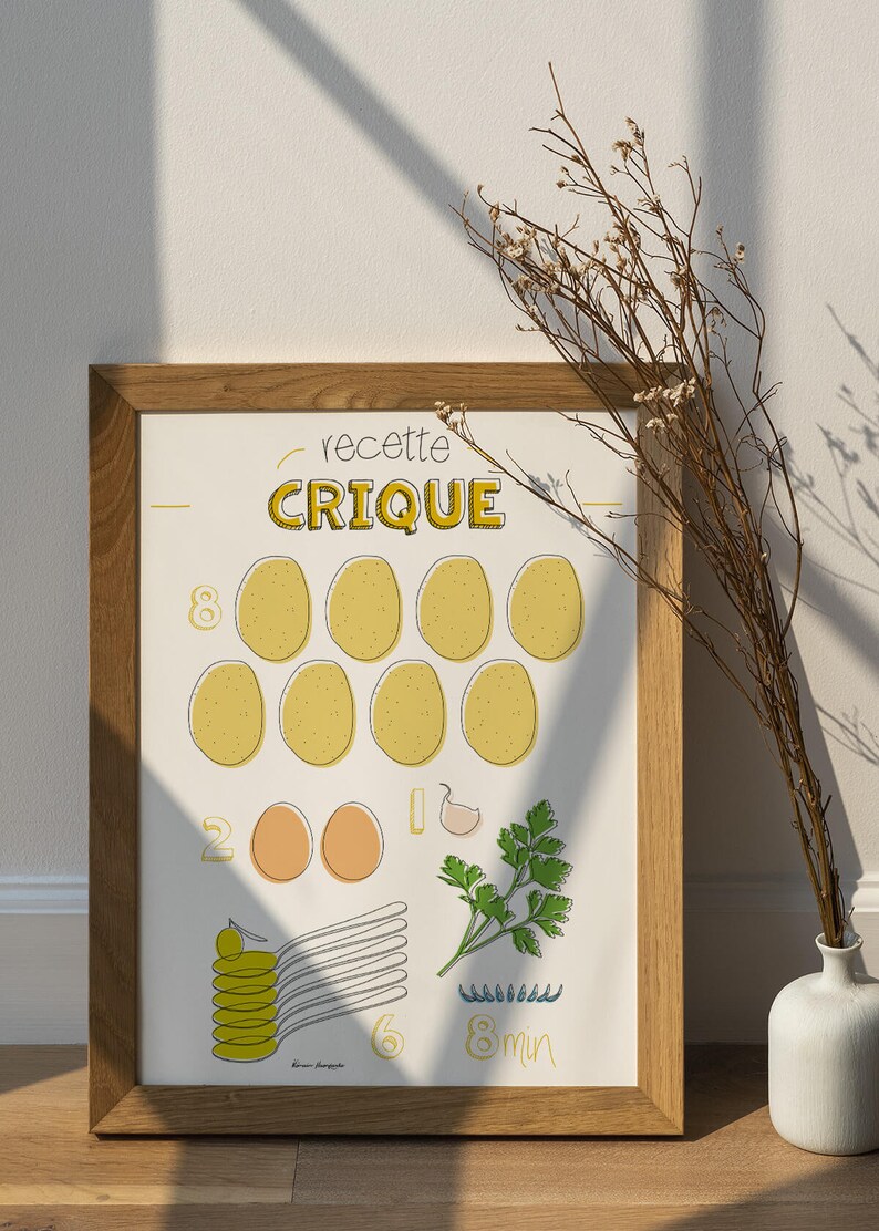 Graphic recipe of french crique Poster 30x40 image 5