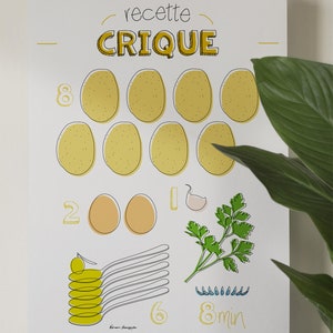 Graphic recipe of french crique Poster 30x40 image 7