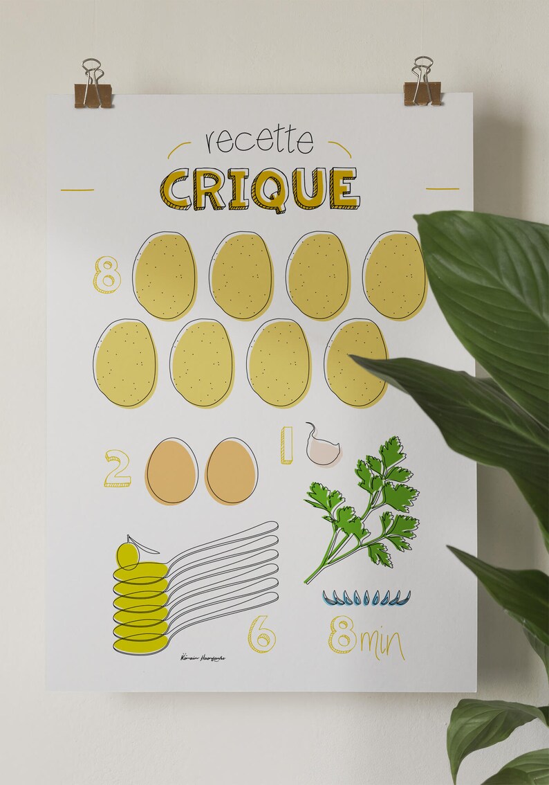 Graphic recipe of french crique Poster 30x40 image 7