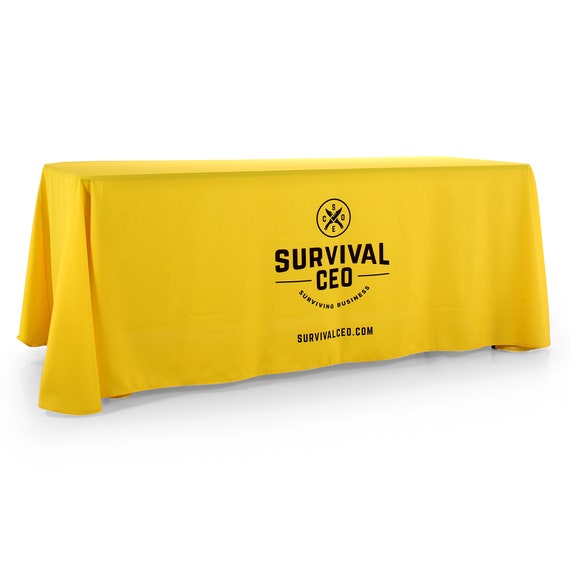 Custom 4 Sided Closed Back Logo Tablecloth Etsy